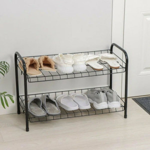 Этажерка для обуви Nika ЭТ3/Ч 2-х секционная черная 660*280*440 мм