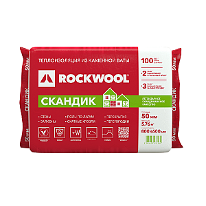 Плита теплоизоляционная Rockwool Лайт Баттс Скандик 50*600*800 мм 5.76 м²