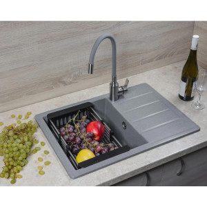 Мойка кухонная AV Engineering AVE615440SLA Mista серебро из искусственного камня 615*440 мм