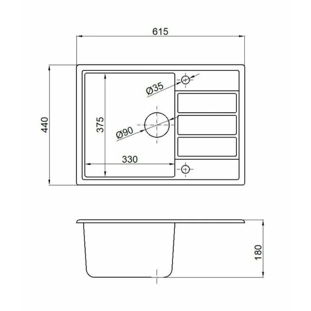 Мойка кухонная AV Engineering AVE615440SLA Mista серебро из искусственного камня 615*440 мм