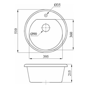 Мойка кухонная AV Engineering AV510510RGTA  Richi гранит из искусственного камня 510*510 мм
