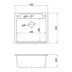 Мойка кухонная AV Engineering AVE550500WTA Unit белый из искусственного камня 550*500 мм