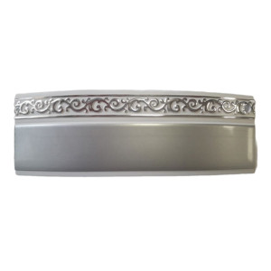 Декоративная лента Delfa СЛ-018Л серебро с узором 50 мм