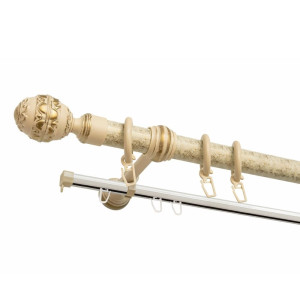 Карниз металлический Delfa Венеция СК-196/160/1Ш белое золото 1.6 м