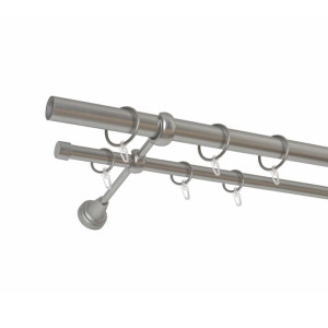 Карниз металлический Delfa СМ-2901/240/2Р хром матовый 2.4 м