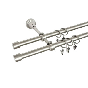 Карниз металлический Delfa СМ-2901/240/2Р хром матовый 2.4 м