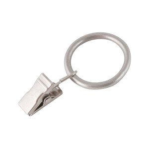 Кольцо металлическое к карнизу Ас Форос простое с зажимом сатин 16 мм 10 шт