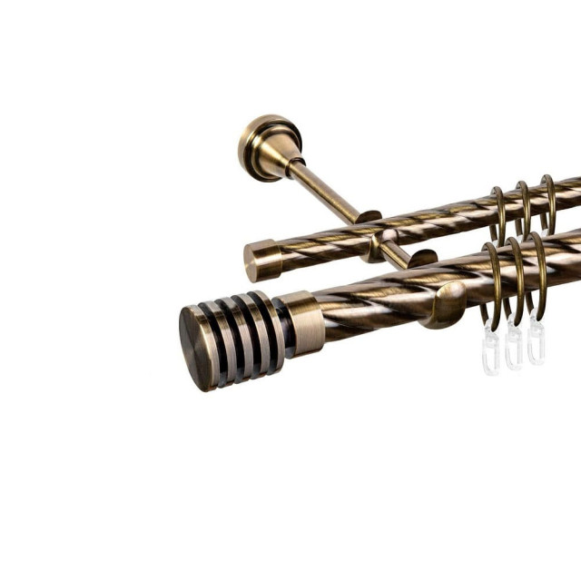 Карниз металлический Ас Форос Grace Наварра D25К/16Г антик 2.4 м