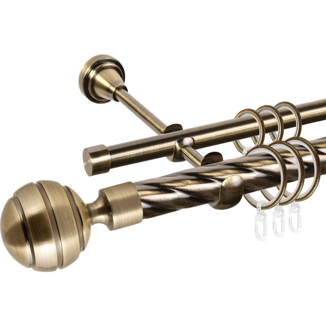 Карниз металлический Ас Форос Grace Триест D25К/16Г антик 3 м