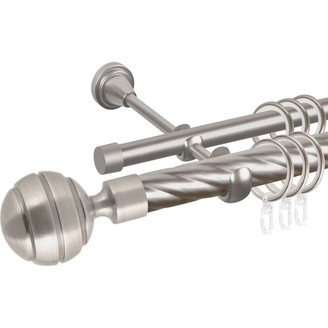 Карниз металлический Ас Форос Grace Триест D25К/16Г сатин 2.4 м