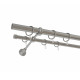 Карниз металлический Delfa СМ-2901/240/2Р хром матовый 2.4 м