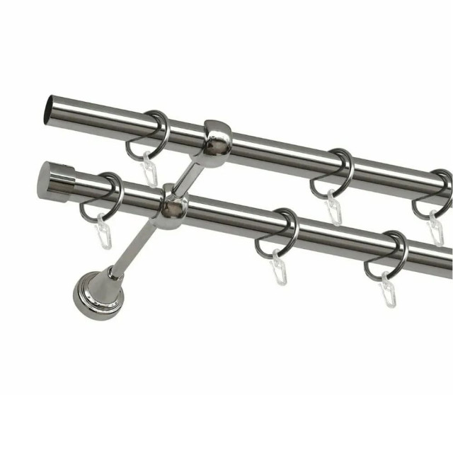 Карниз металлический Delfa СМ-3093/240/2Р хром 2.4 м