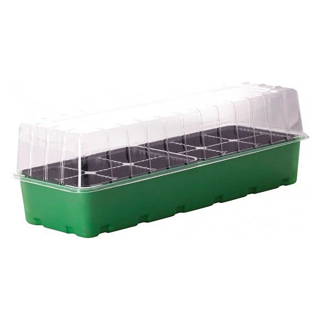 Мини-парник InGreen ING60001F пластмассовый 12 ячеек зеленый 400*174*130 мм