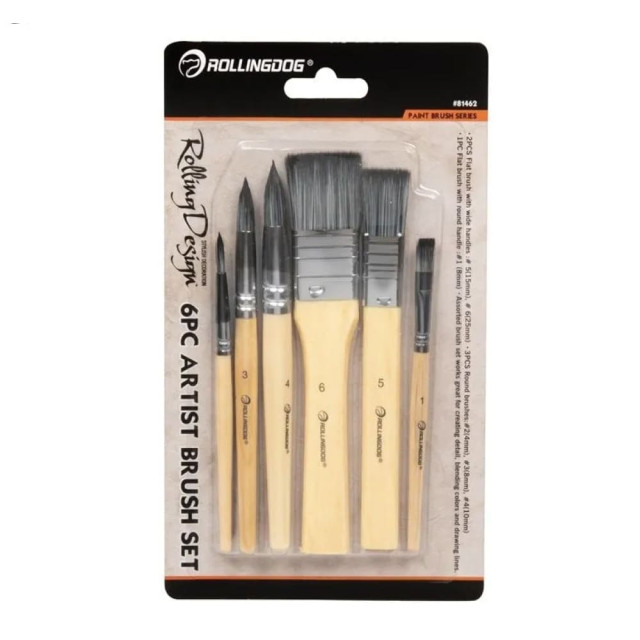 Набор кистей Rollingdog Design Professional 81462 синтетика 6 шт
