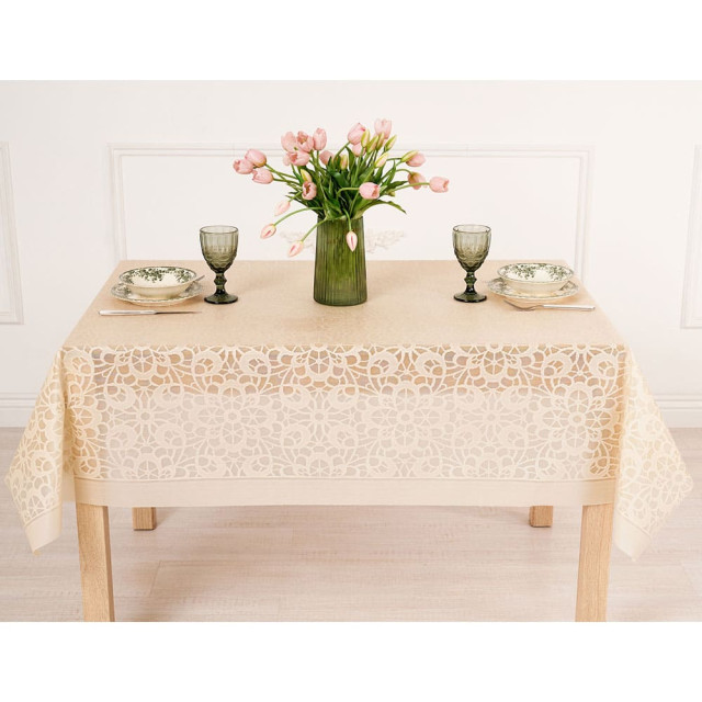Скатерть-клеенка ажурная Stolima Pina Lace 7006 Элеганс 140 см