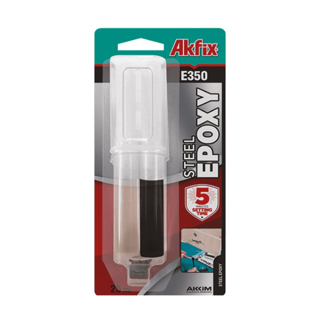 Клей эпоксидный Akfix Е350 для металла 5 мин 25 мл