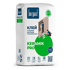 Клей усиленный Bergauf Keramik Pro для плитки и керамогранита 25 кг