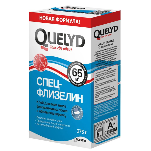 Клей обойный QUELYD Спец-Флизелин 65м.кв. 0.375 кг