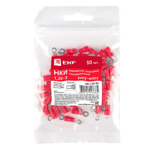 Наконечник кольцевой изолированный НКИ EKF PROxima nki-1.25-3n 1.25-3 50 шт