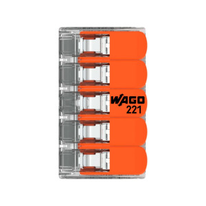 Комплект клемм Wago WAGO.221-415 с рычажками на 5 проводников 0.14-4 мм.кв 2 шт