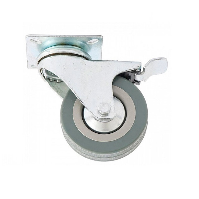 Колесо поворотное Сибртех 68719 50 мм с тормозом крепление платформенное