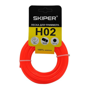 Леска Skiper H02 2.7 мм*15 м круглое сечение оранжевая