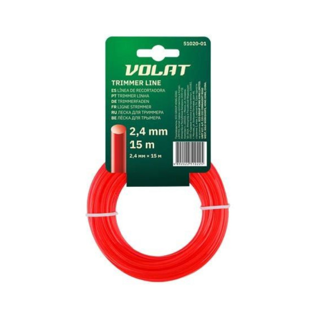 Леска Волат 51020-01 2.4 мм*15 м круглое сечение
