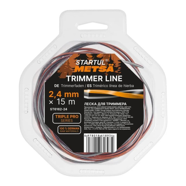 Леска Startul Metsa Triple Pro ST6162-24 2.4 мм*15 м витой квадрат