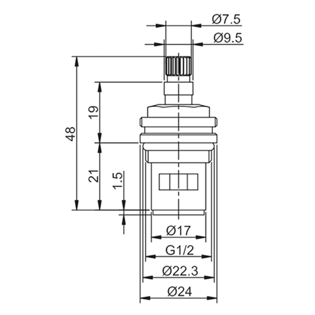 Кран-букса Frap F52-12 керамическая 20 шпицов 180° 2 шт