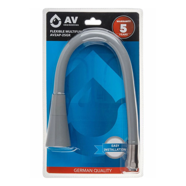 Излив гибкий AV Engineering AVZAP-2SGR с двухрежимной лейкой серый