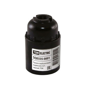 Патрон TDM Electric SQ0335-0001 подвесной карболитовый Е27 черный