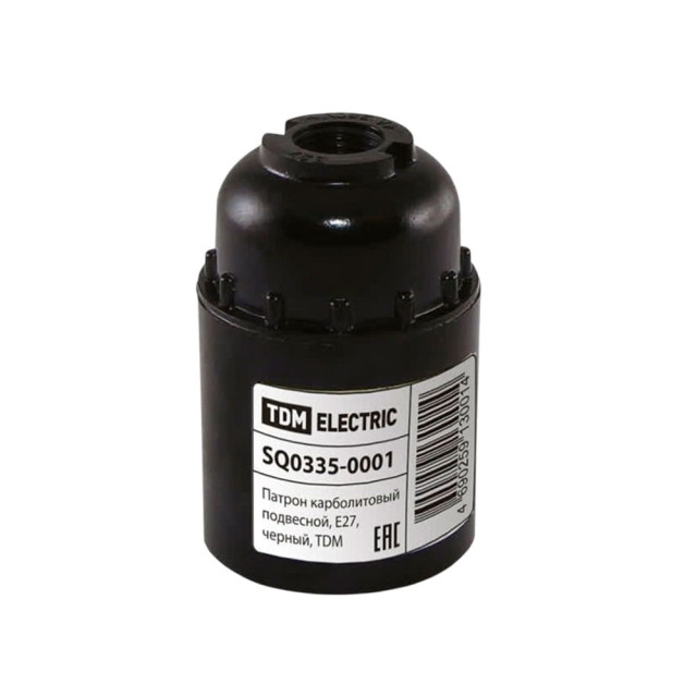 Патрон TDM Electric SQ0335-0001 подвесной карболитовый Е27 черный