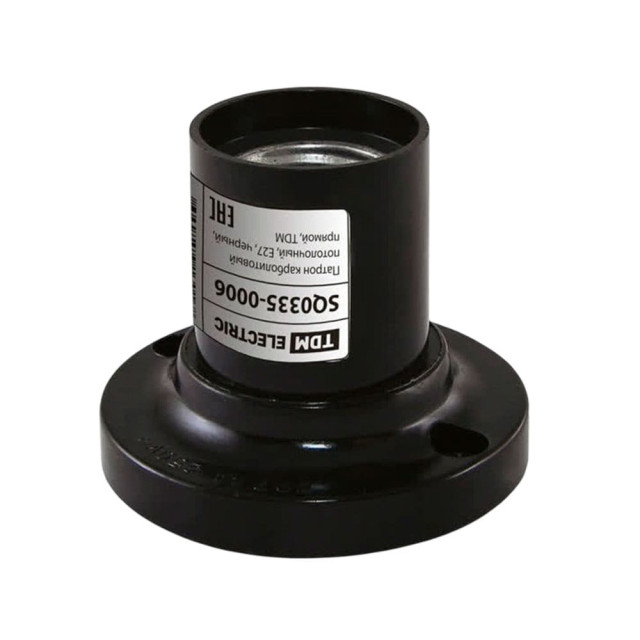 Патрон TDM Electric SQ0335-0006 карболитовый потолочный Е27 черный прямой