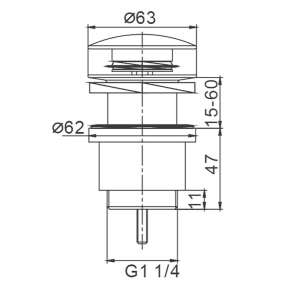Донный клапан хром Frap F62 click/clack
