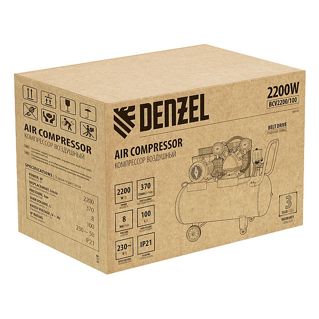 Компрессор воздушный Denzel BCV2200/100