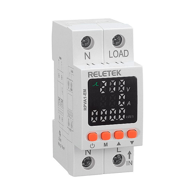 Реле контроля напряжения Reletek RPV1/63 1NO+N 63A 220VAC Umin80_210V/Umax220_300V
