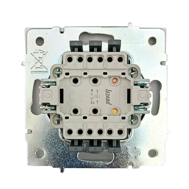 Кнопка звонка Lezard Zima 704-0288-103QC безвинтовой зажим/клемма белый