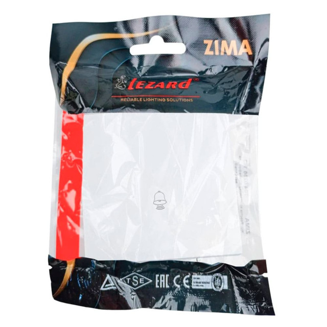 Кнопка звонка Lezard Zima 704-0288-103QC безвинтовой зажим/клемма белый