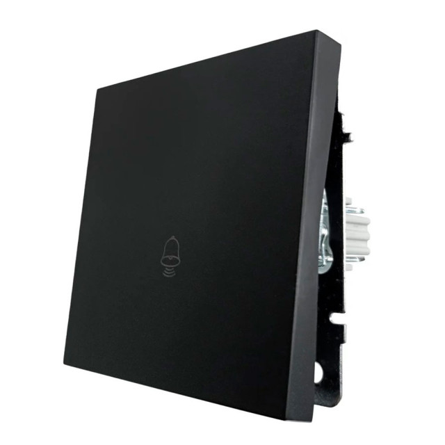 Кнопка звонка Lezard Zima 704-4288-103QC безвинтовой зажим/клемма черный бархат