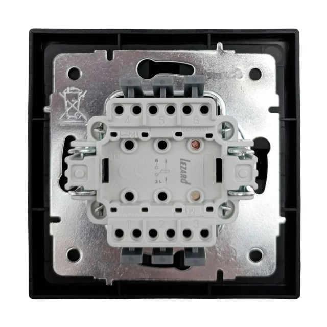 Кнопка звонка Lezard Zima 704-4288-103QC безвинтовой зажим/клемма черный бархат