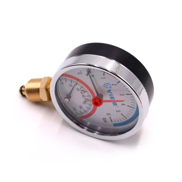 Термоманометр Vieir YE6 вертикальный 1/2
