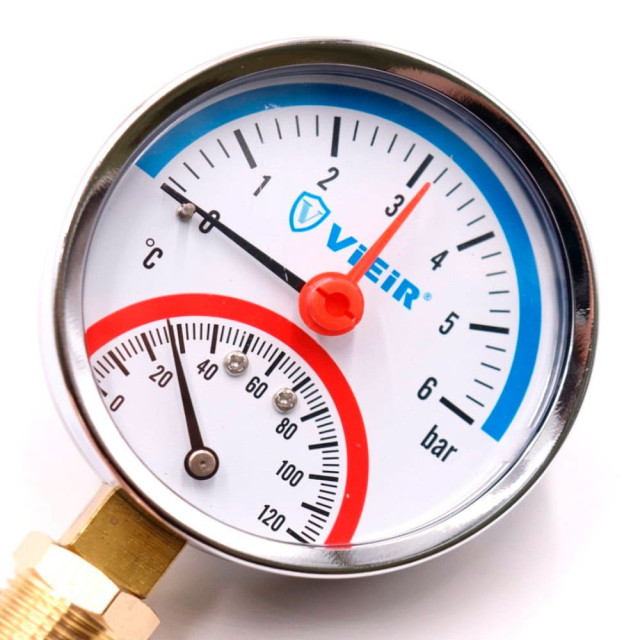 Термоманометр Vieir YE6 вертикальный 1/2