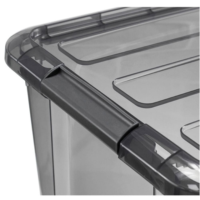 Ящик для хранения Idea КИП М 2337 с замками черный прозрачный 15.5 л