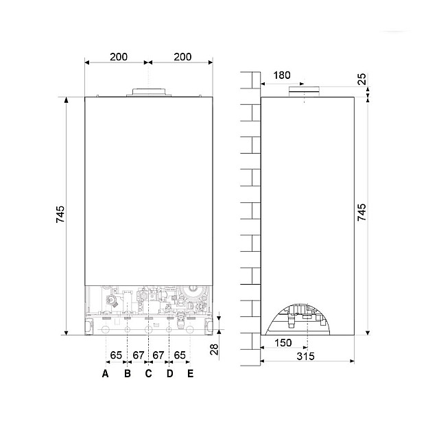 Котел газовый Ariston Cares XC 24 FF NG 3301682 двухконтурный турбированный