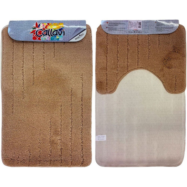 Комплект ковриков для ванной Callavi Highmono лесной орех 50*80 см и 40*50 см