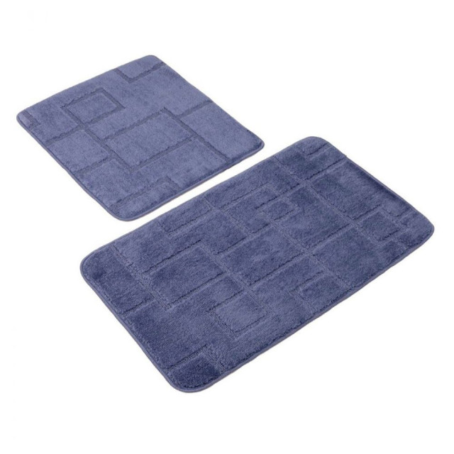 Комплект ковриков для ванной Banyolin Medium Extra темно-голубой 50*80 см и 50*60 см