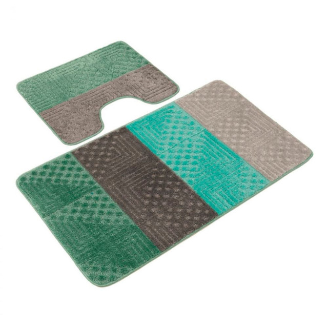 Коврик для ванной комнаты Banyolin Silver бирюзовый 60*100 см и 50*60 см