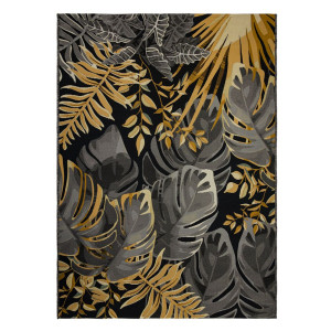 Ковер-циновка Indavo Borneo 8902-1-120170 120*170 см листья черный желтый
