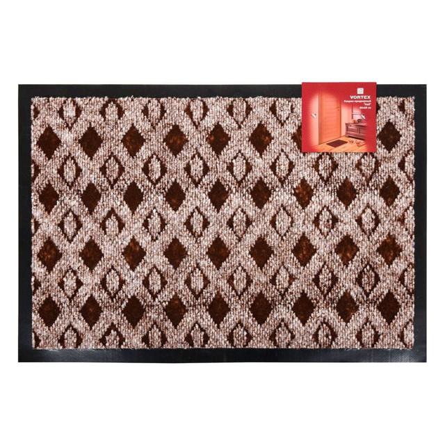 Коврик придверный Vortex Hall 22397 влаговпитывающий 40*60 см коричневый