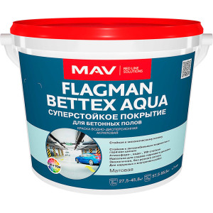 Краска MAV Flagman Bettex Aqua суперстойкое покрытие серая матовая 11 л
